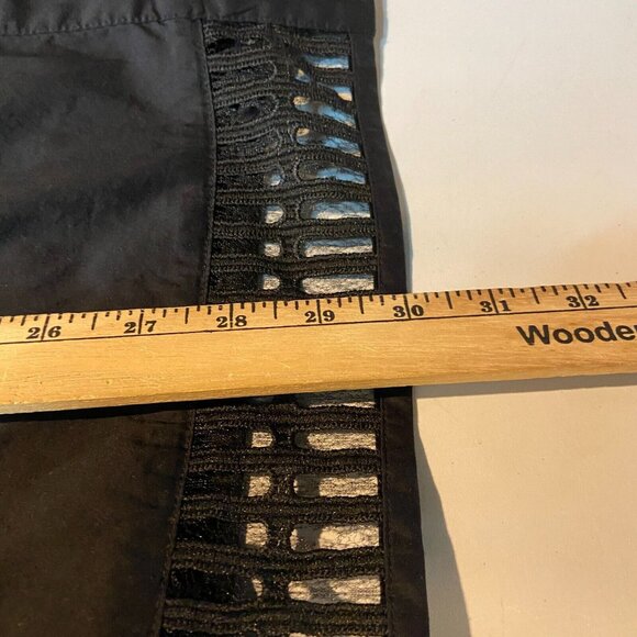 Misook Women 1X Tunic Blouse Minimalist Black 3/4 Sleeve Cutouts Button Up Top - Picture 8 of 10